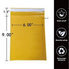 25-300 Kraft Paper Padded Bubble Envelopes Mailers Shipping Case 6”x9”