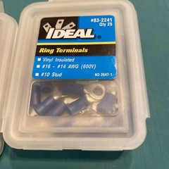 (3) IDEAL Ring Terminals 83-2241 BOXS- Vinyl Insulated, #16-#14 AWG (600V), #10