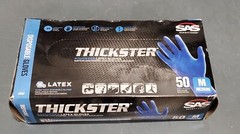 SAS Thickster Latex Gloves Size Medium 50 Count Part # 6602