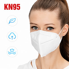 KN95 Protective Face Mask 5-Layer Disposable Respirator PM2.5 Adult White