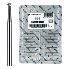 10 FG4 Round Carbide Dental Burs High Speed Handpiece Friction Grip Drill Bits