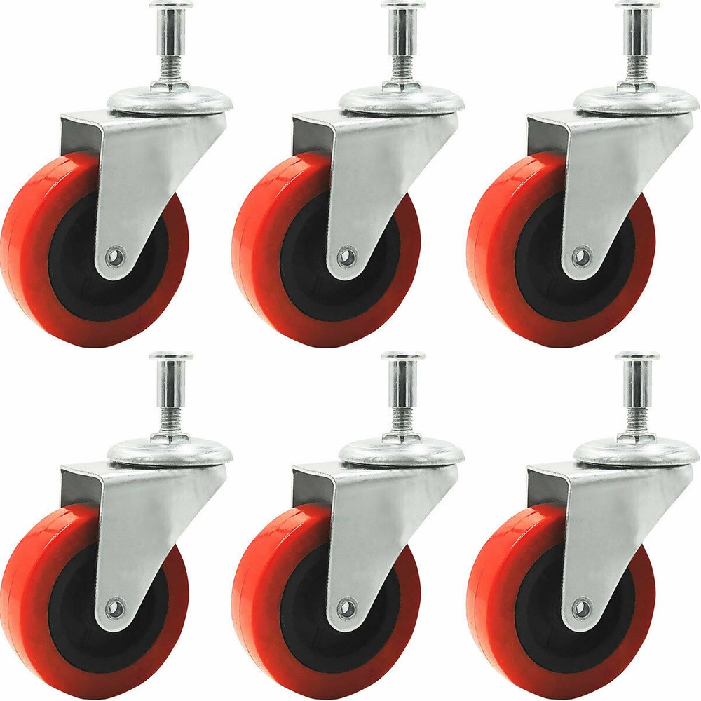 Lot of 6, 2 inch Low Profile Swivel Caster Wheel Heavy-Duty Creeper
