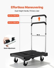 VEVOR Foldable Push Cart Dolly 330 lbs Folding Platform Hand Truck with Wheels