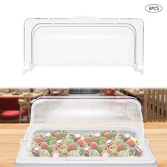 6 PCS 1/2 Half Size Roll Top Chafing Dish Clear Plastic Pan Display Cover Chafer