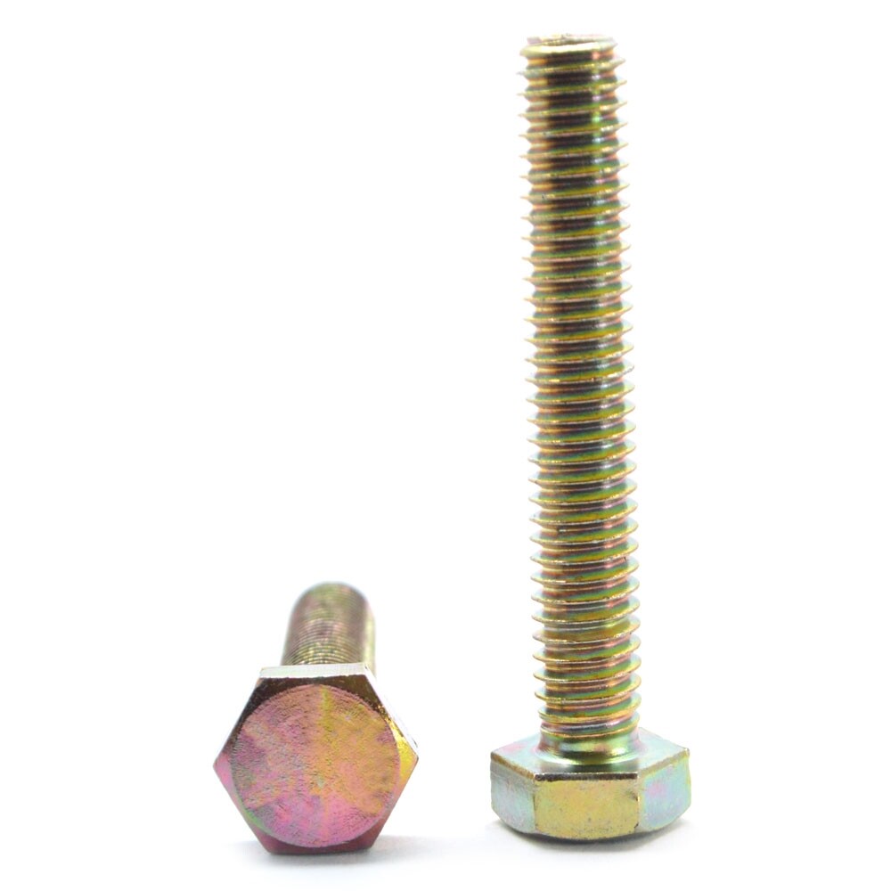 M12 x 1.75 x 40 MM (FT) DIN 933 Class 8.8 Hex Cap Screw (Bolt) Yellow Zinc