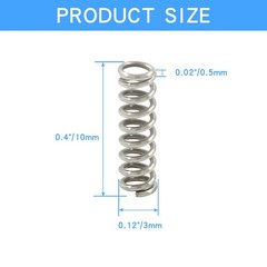 Litoexpe Compression Spring, 3mm OD,0.5mm Wire Size, 10mm Free Length, Stainl…
