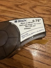 Lot Of 3 Brady White Self Laminating Vinyl 0.75 In X 14 Ft BMP21 Plus Lab M21