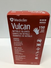 Medicom Vulcan Nitrile Gloves Indigo Medium M 150 Count Box General Purpose