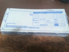 100 LONG 2 PART Credit Card Imprinter Sale Slips 20 packs of 100