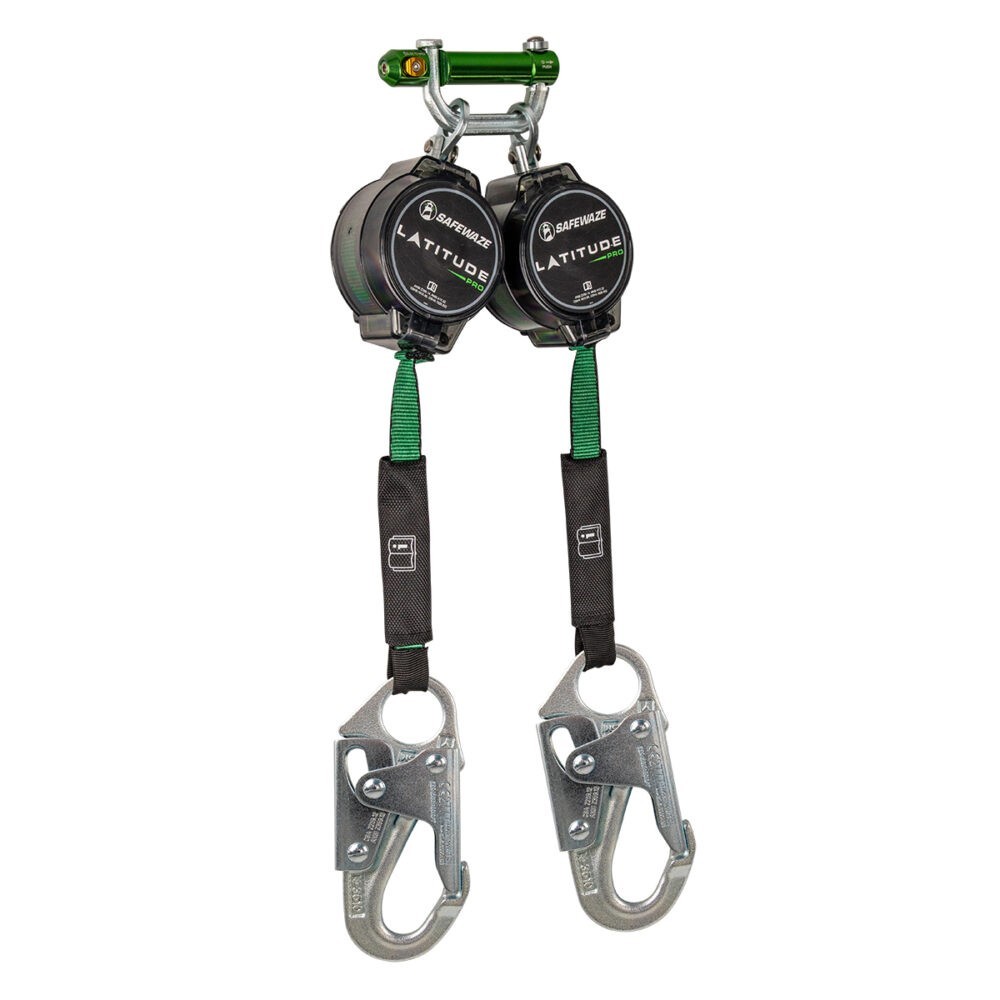 SAFEWAZE New In Box 018-2025 LATITUDE PRO 7′ DUAL WEB SRL W/ALUM SNAP HOOK