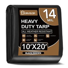 Sunvigor Tarp Waterproof 10x20Ft, Extra Thick 14 Mil Heavy Duty Tarp Cover, T…