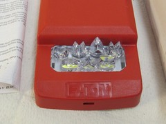 ELSTR Eaton Eluxa strobe, LED, wall, red, clear lens, 15/30/75/110/135/185 cd