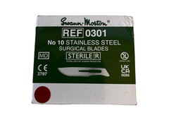 Swann-Morton Stainless Steel Blade 100/box – ref# 0301 expiration 2030