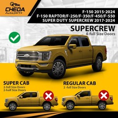 Fit For Ford F150 Raptor Super Duty SuperCrew 2015-2026 Window Visor Rain Guards