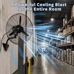 High Velocity Oscillating 30 Inch Wall Fan 3 Speed Heavy Duty Metal Fan