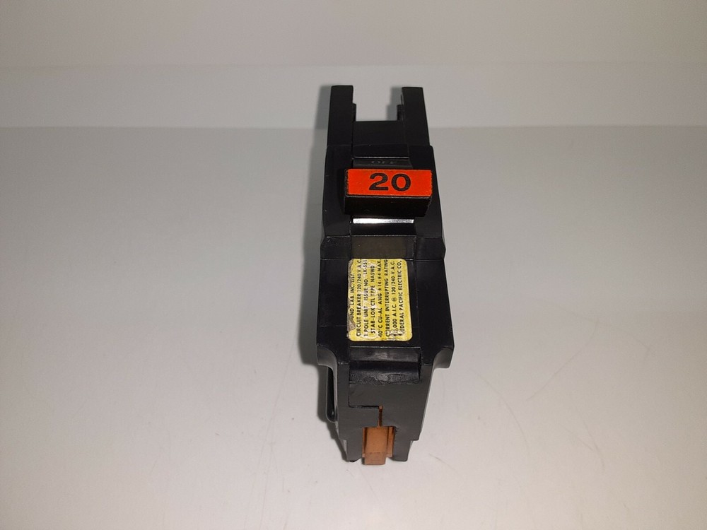 FPE NA120 20 Amp 1 Pole Stab-Lok Type NA Thick Federal Pacific Breaker RED