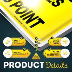 Caution Safety Glasses Required Beyond This Point Sign, 10″ x 14″ 0.40 Aluminum,