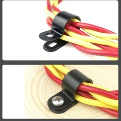 200 PCS PACK 1/8″ Inch IN R-Type CABLE CLAMP NYLON BLACK HOSE WIRE ELECTRICAL UV