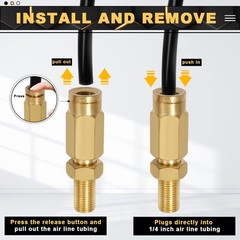 2 Packs 1/4″ Air Value Inflation Schrader Valve, Schrader Valve Adapter with Pus