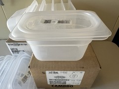 Lot of 6 Sets CAMBRO 1/9 size Food Pan 94PP190 & Food Pan Lid Cover 90PPCWSC190
