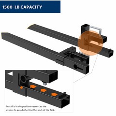 4000lb/1500lb Pallet Forks 60″/43″ Tractor Bucket Clamp on Skid Steer Loader