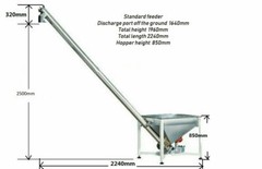 98 inch Flour Screw Vibrating Hopper Inclined Conveyor Auger Feeder 2500MM