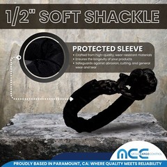 2 PC 1/2” x 22” Synthetic Soft Shackle Tow Rope Recovery Strap 37,400LBS