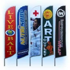 15′ Regular Print Custom Swooper Advertising Flag Feather Banner + Pole & Spike