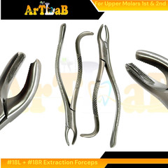 2PK – Upper Molar 1st & 2nd Extraction Forceps, Left & Right #18L + #18R