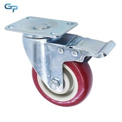 4 Pcs 4 Inch Caster Wheels Locking Casters With Brake Swivel Plate Castors