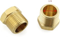 2Pcs 3/8″ Male NPT Brass Hex Head Pipe Plug Threaded Fitting Coupler Adapter