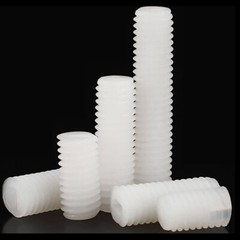White Plastic Nylon Flat Point Grub Screws Slotted Head Socket Set Screw DIN 916
