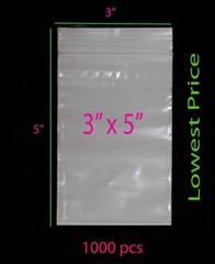 3″x5″-1000pcs-2Mil CLEAR PLASTIC BAGS JEWLERY ZIPPER TOP LOCK RECLOSABLE BAG
