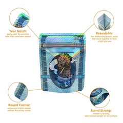 Graffiti Style Mylar Bags Odor Barrier 4×5” Zipper Packaging for Small Goods