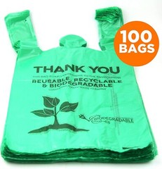 Biodegradable Plastic T-Shirt Shopping Bags 22×6.5×12 0.5 Mil Grocery Bulk