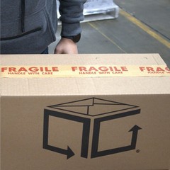 10 Rolls, Wolverine Fragile Printed Kraft Gummed Tape, 2.75″ x 450′, 5.5 Mil