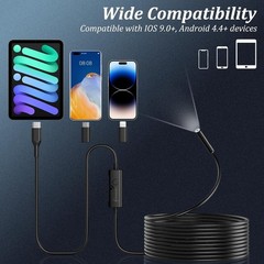 16.4ft Endoscope Camera with Light, 1920P HD Borescope Camera with 8 LED Lights