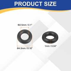 50pcs Nitrile Rubber O-Rings 4.5 x 2.5 x 1mm Metric Buna-N NBR Sealing Gasket