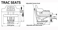 Black Tractor Suspension Seat Fits Massey Ferguson 451 461 471 481 491