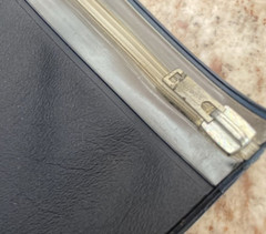 Vtg Vinyl PVC Slide Zip Close Paper Document Pouch Blue “Hooker Chemical Corp.”