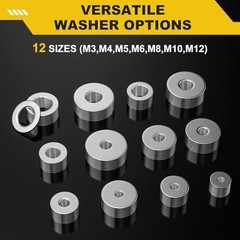 108Pcs 304 Stainless Steel Flat Washers, Fender Washers Assortment Kit 12 Sizes
