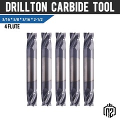 5 Pcs 3/16″ 4 Flute Double ended Carbide End Mill – AlTiN Coated