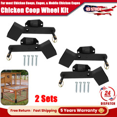 2 Sets Chicken Coop Wheel Kit For Cages & Mobile Chicken Cages Extra Heavy-Duty