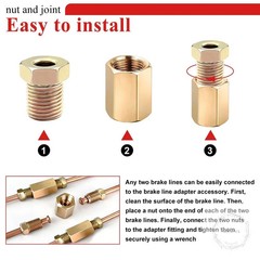 3/16″ & 1/4″ Brake Line Fittings Assortment Kit,3/8 Inch-24 Threads Nuts and Uni