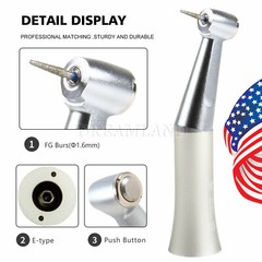 1-10 NSK Style Dental Slow Low Speed Handpiece Contra Angle 1:1 Fit FG 1.6mm Bur