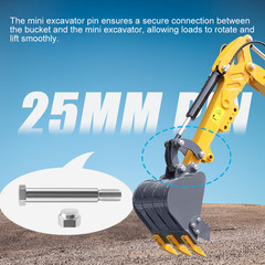 2 Pack 25mm Mini Excavator Pins w/ Nut – Bucket Auger Ripper