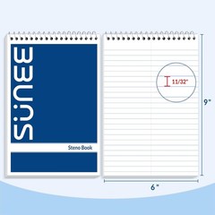 Steno Pads 6×9 5 Pack Gregg Ruled Top Spiral Notebook 60 Sheets