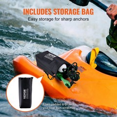 [New]Kayak Anchor Kit, 3.5 lb Paddle Board Anchor Kit with 26.2 ft/8 m Rope and