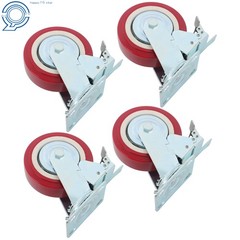4Pcs 6″ × 2″ Heavy Duty Swivel Caster Wheel With Belt Brake Casters Polyurethane