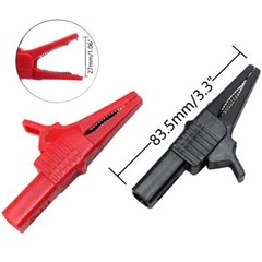 one Black/Red large crocodile clips Safety Sliver plated alligator clip 27262